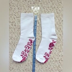 White Crew Socks with Fun Words